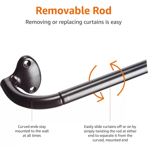 Amazon Basics Room Darkening Blackout Curtain Rod  48 to 88 Dark Bronze EspressoBronze