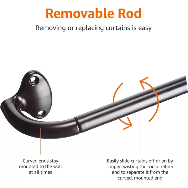 Amazon Basics Room Darkening Blackout Curtain Rod  48 to 88 Dark Bronze EspressoBronze