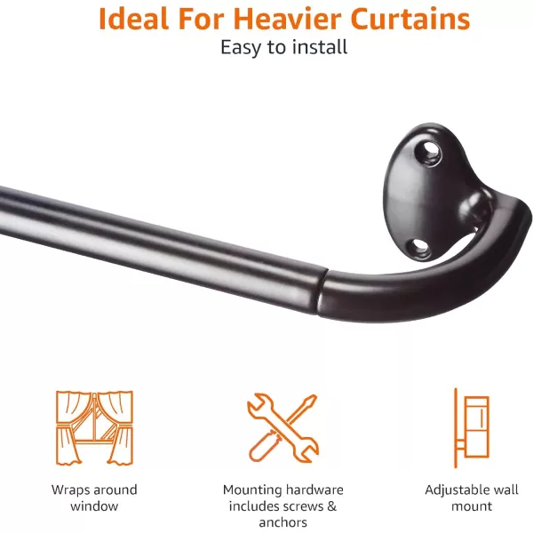 Amazon Basics Room Darkening Blackout Curtain Rod  48 to 88 Dark Bronze EspressoBronze