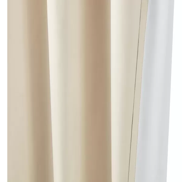 Amazon Basics Room Darkening Blackout Window Curtain with Grommets 52 x 84 Inches White  Set of 2Beige