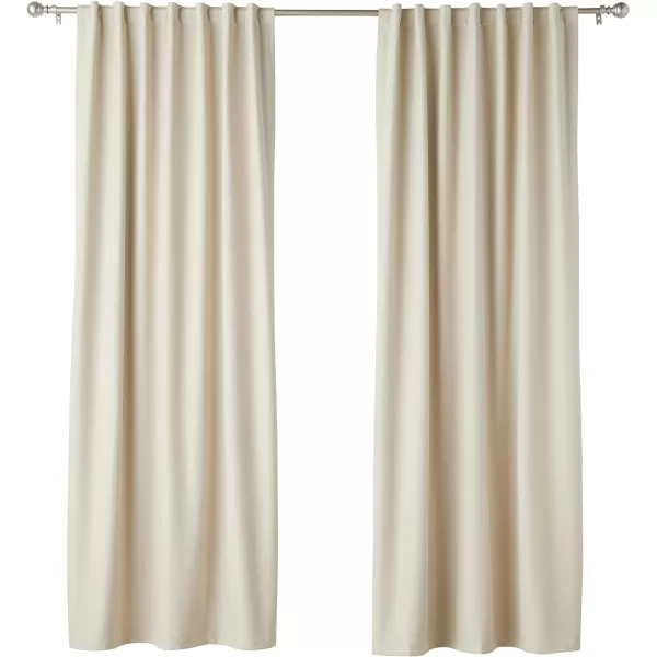 Amazon Basics Room Darkening Blackout Window Curtain with Grommets 52 x 84 Inches White  Set of 2Beige