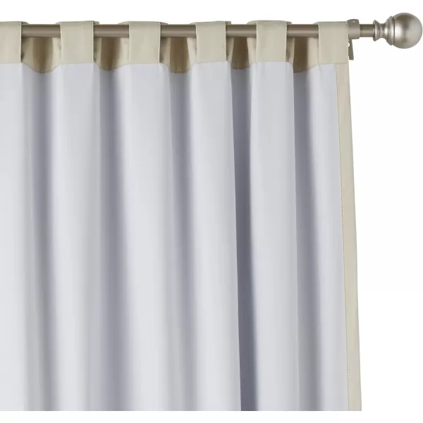 Amazon Basics Room Darkening Blackout Window Curtain with Grommets 52 x 84 Inches White  Set of 2Beige