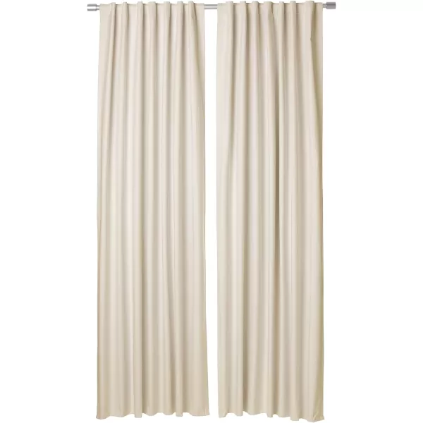 Amazon Basics Room Darkening Blackout Window Curtain with Grommets 52 x 84 Inches White  Set of 2Beige