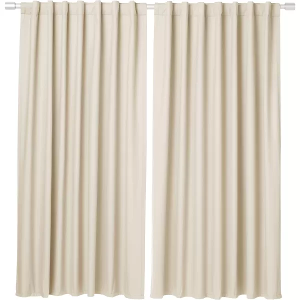 Amazon Basics Room Darkening Blackout Window Curtain with Grommets 52 x 84 Inches White  Set of 2Beige