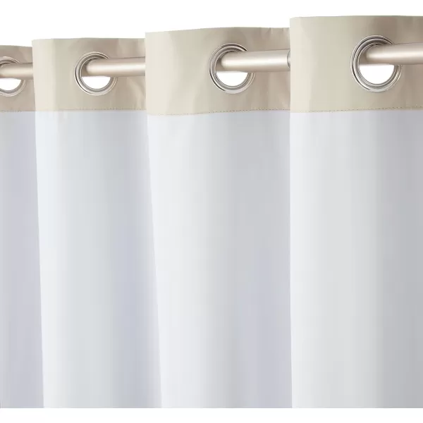 Amazon Basics Room Darkening Blackout Window Curtain with Grommets 52 x 84 Inches White  Set of 2Beige