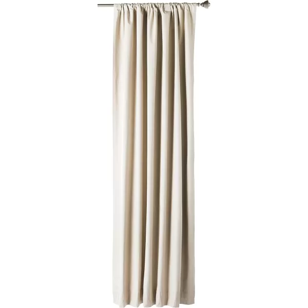 Amazon Basics Room Darkening Blackout Window Curtain with Grommets 52 x 84 Inches White  Set of 2Beige