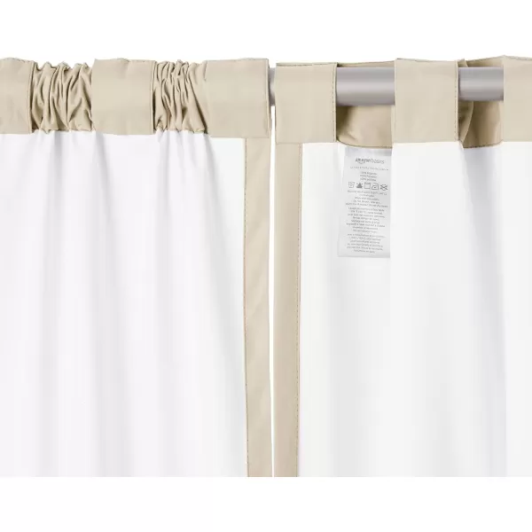 Amazon Basics Room Darkening Blackout Window Curtain with Grommets 52 x 84 Inches White  Set of 2Beige