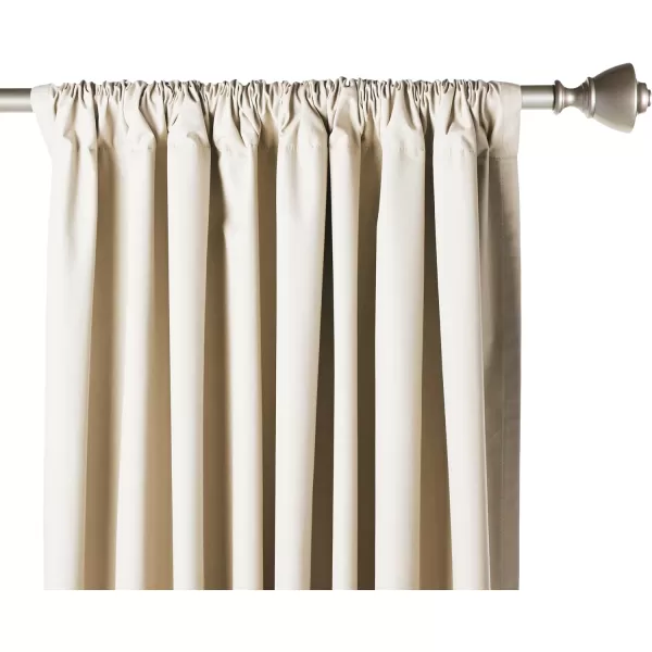 Amazon Basics Room Darkening Blackout Window Curtain with Grommets 52 x 84 Inches White  Set of 2Beige