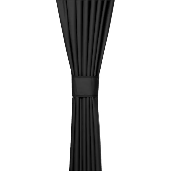 Amazon Basics Room Darkening Blackout Window Curtain with Grommets 52 x 84 Inches White  Set of 2Black