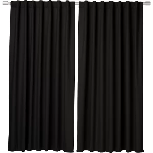 Amazon Basics Room Darkening Blackout Window Curtain with Grommets 52 x 84 Inches White  Set of 2Black
