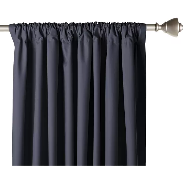 Amazon Basics Room Darkening Blackout Window Curtain with Grommets 52 x 84 Inches White  Set of 2Black
