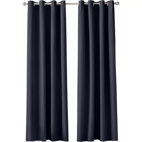 Amazon Basics Room Darkening Blackout Window Curtain with Grommets 52 x 84 Inches White  Set of 2Black