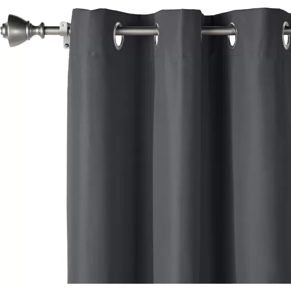Amazon Basics Room Darkening Blackout Window Curtain with Grommets 52 x 84 Inches White  Set of 2Black