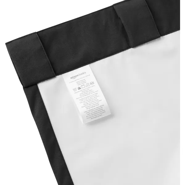 Amazon Basics Room Darkening Blackout Window Curtain with Grommets 52 x 84 Inches White  Set of 2Black