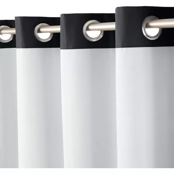 Amazon Basics Room Darkening Blackout Window Curtain with Grommets 52 x 84 Inches White  Set of 2Black