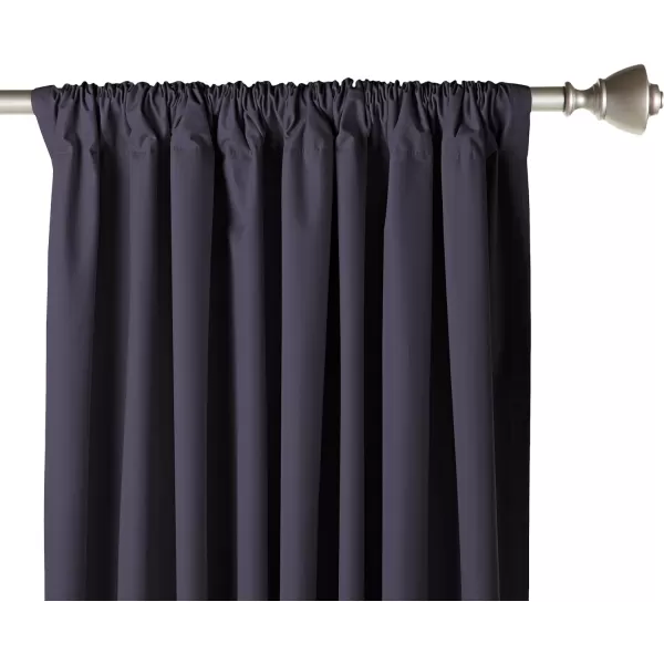 Amazon Basics Room Darkening Blackout Window Curtain with Grommets 52 x 84 Inches White  Set of 2Black