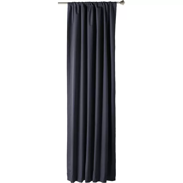 Amazon Basics Room Darkening Blackout Window Curtain with Grommets 52 x 84 Inches White  Set of 2Black