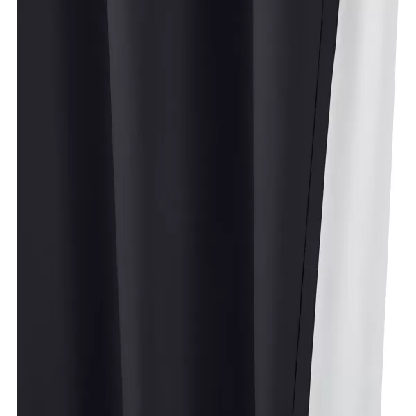 Amazon Basics Room Darkening Blackout Window Curtain with Grommets 52 x 84 Inches White  Set of 2Black