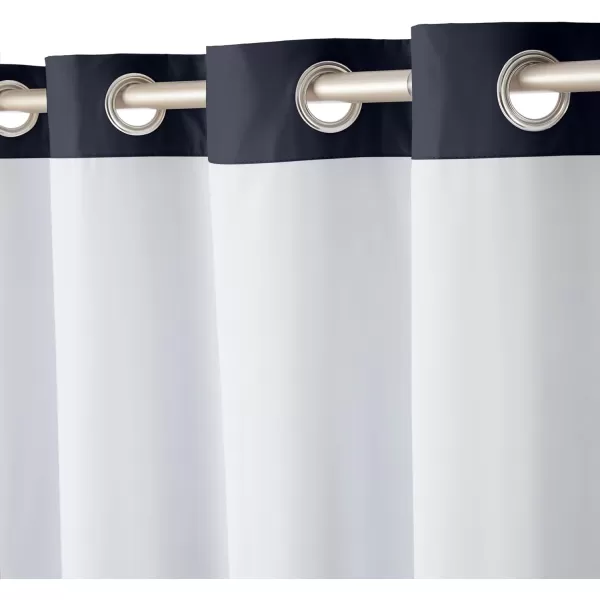 Amazon Basics Room Darkening Blackout Window Curtain with Grommets 52 x 84 Inches White  Set of 2Black
