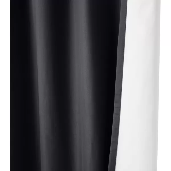 Amazon Basics Room Darkening Blackout Window Curtain with Grommets 52 x 84 Inches White  Set of 2Black