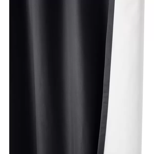 Amazon Basics Room Darkening Blackout Window Curtain with Grommets 52 x 84 Inches White  Set of 2Black