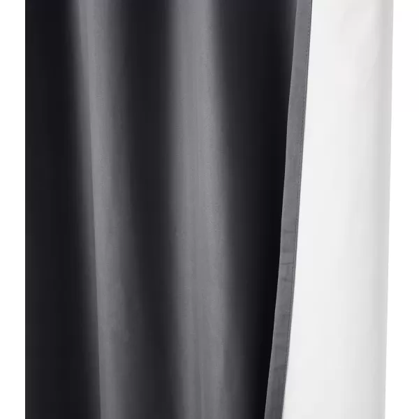 Amazon Basics Room Darkening Blackout Window Curtain with Grommets 52 x 84 Inches White  Set of 2Black