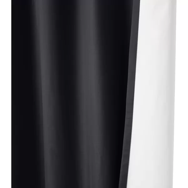 Amazon Basics Room Darkening Blackout Window Curtain with Grommets 52 x 84 Inches White  Set of 2Black