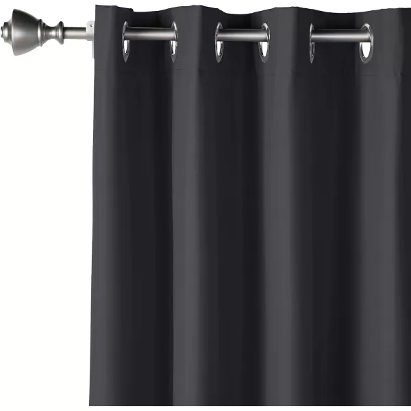 Amazon Basics Room Darkening Blackout Window Curtain with Grommets 52 x 84 Inches White  Set of 2Black