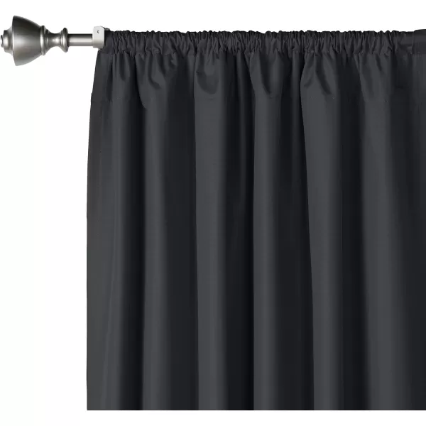 Amazon Basics Room Darkening Blackout Window Curtain with Grommets 52 x 84 Inches White  Set of 2Black