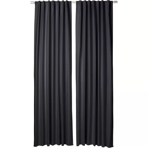 Amazon Basics Room Darkening Blackout Window Curtain with Grommets 52 x 84 Inches White  Set of 2Black