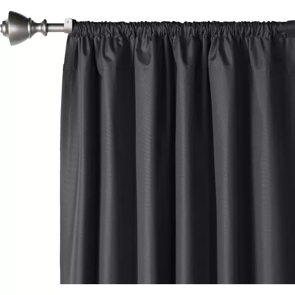 Amazon Basics Room Darkening Blackout Window Curtain with Grommets 52 x 84 Inches White  Set of 2Black