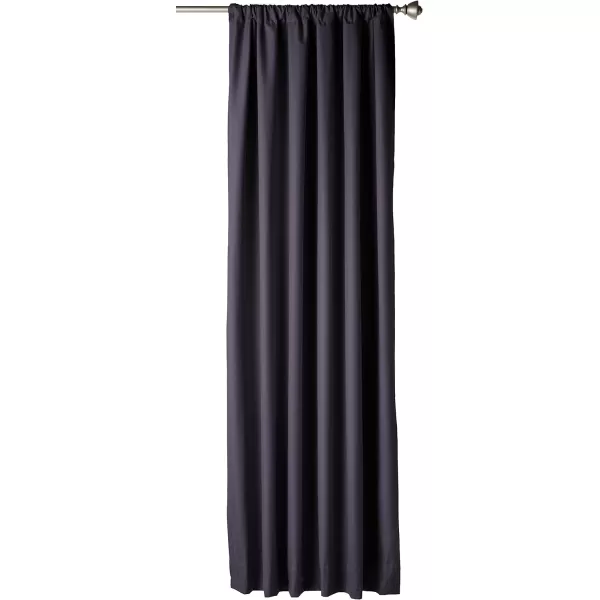 Amazon Basics Room Darkening Blackout Window Curtain with Grommets 52 x 84 Inches White  Set of 2Black