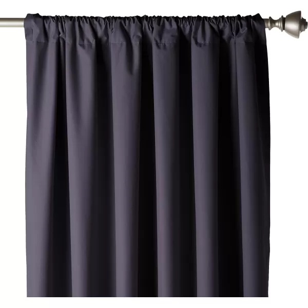 Amazon Basics Room Darkening Blackout Window Curtain with Grommets 52 x 84 Inches White  Set of 2Black