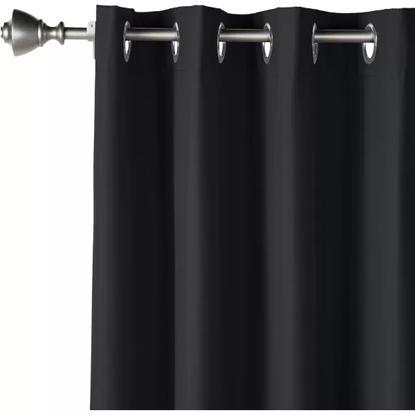Amazon Basics Room Darkening Blackout Window Curtain with Grommets 52 x 84 Inches White  Set of 2Black