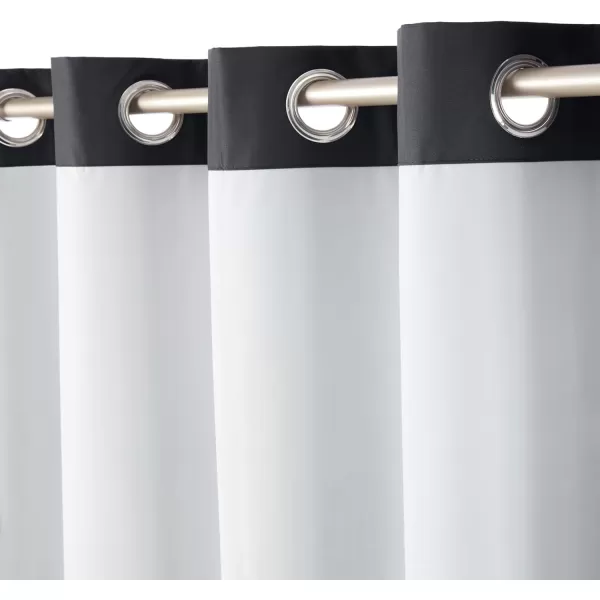 Amazon Basics Room Darkening Blackout Window Curtain with Grommets 52 x 84 Inches White  Set of 2Black