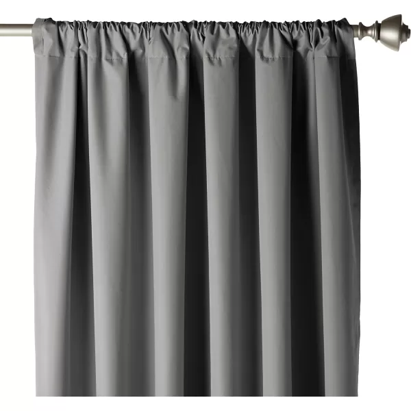 Amazon Basics Room Darkening Blackout Window Curtain with Grommets 52 x 84 Inches White  Set of 2Dark Gray