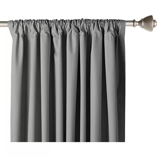 Amazon Basics Room Darkening Blackout Window Curtain with Grommets 52 x 84 Inches White  Set of 2Dark Gray