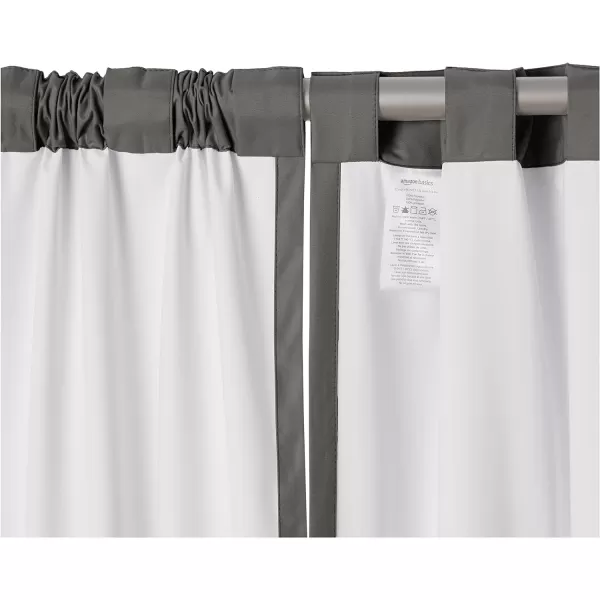 Amazon Basics Room Darkening Blackout Window Curtain with Grommets 52 x 84 Inches White  Set of 2Dark Gray