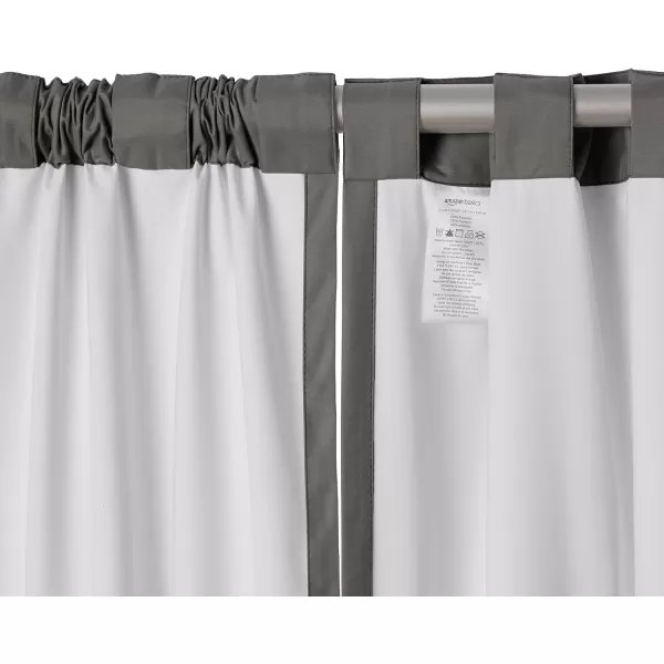 Amazon Basics Room Darkening Blackout Window Curtain with Grommets 52 x 84 Inches White  Set of 2Dark Gray