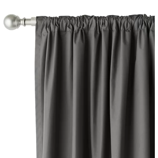 Amazon Basics Room Darkening Blackout Window Curtain with Grommets 52 x 84 Inches White  Set of 2Dark Gray