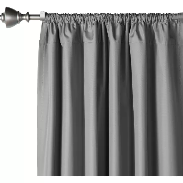 Amazon Basics Room Darkening Blackout Window Curtain with Grommets 52 x 84 Inches White  Set of 2Dark Gray