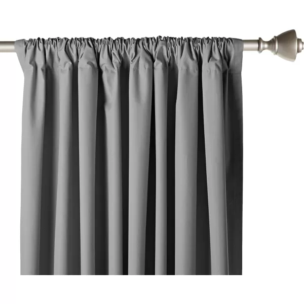 Amazon Basics Room Darkening Blackout Window Curtain with Grommets 52 x 84 Inches White  Set of 2Dark Gray