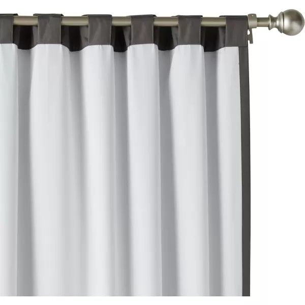 Amazon Basics Room Darkening Blackout Window Curtain with Grommets 52 x 84 Inches White  Set of 2Dark Gray