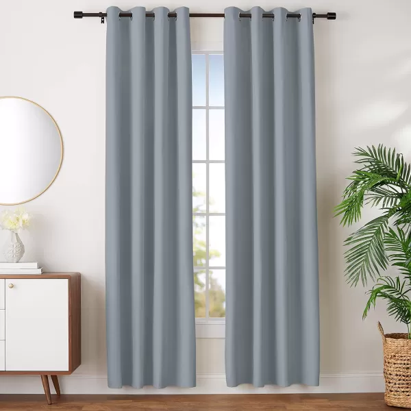 Amazon Basics Room Darkening Blackout Window Curtain with Grommets 52 x 84 Inches White  Set of 2Dark Gray