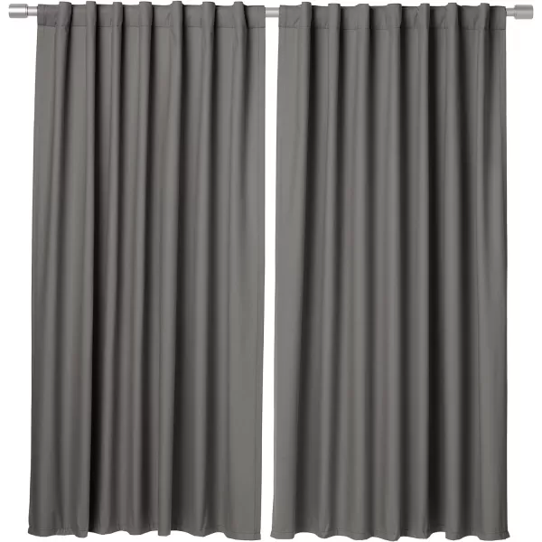 Amazon Basics Room Darkening Blackout Window Curtain with Grommets 52 x 84 Inches White  Set of 2Dark Gray