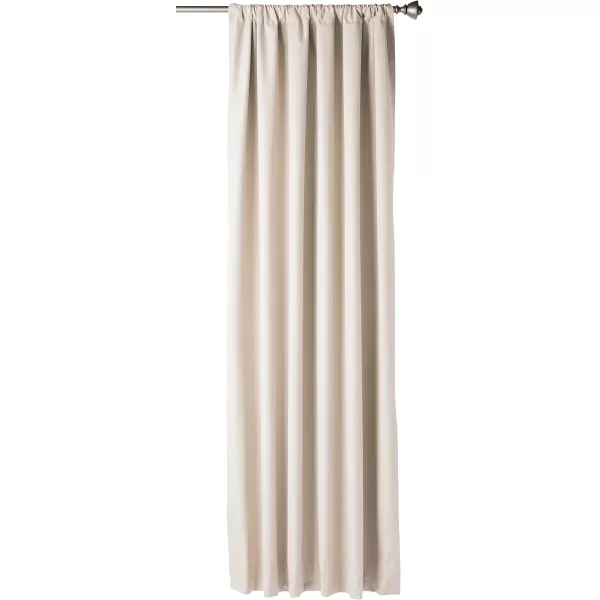 Amazon Basics Room Darkening Blackout Window Curtain with Grommets 52 x 84 Inches White  Set of 2Grey Beige
