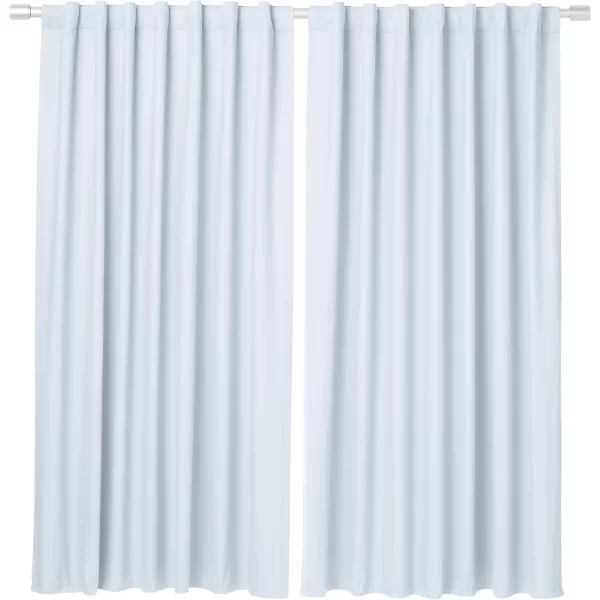 Amazon Basics Room Darkening Blackout Window Curtain with Grommets 52 x 84 Inches White  Set of 2Light Blue