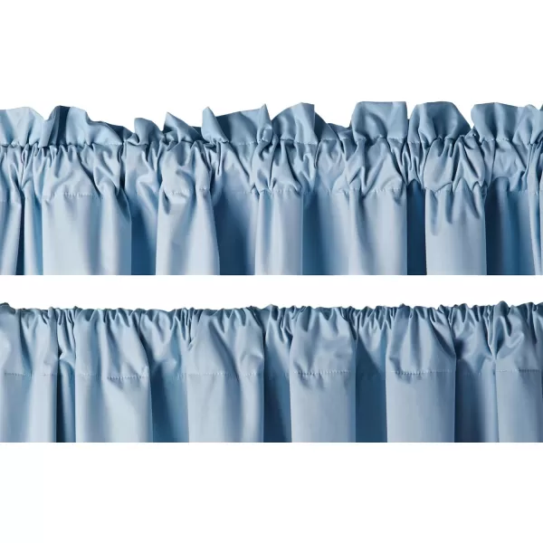 Amazon Basics Room Darkening Blackout Window Curtain with Grommets 52 x 84 Inches White  Set of 2Light Blue