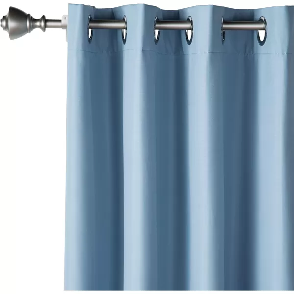 Amazon Basics Room Darkening Blackout Window Curtain with Grommets 52 x 84 Inches White  Set of 2Light Blue