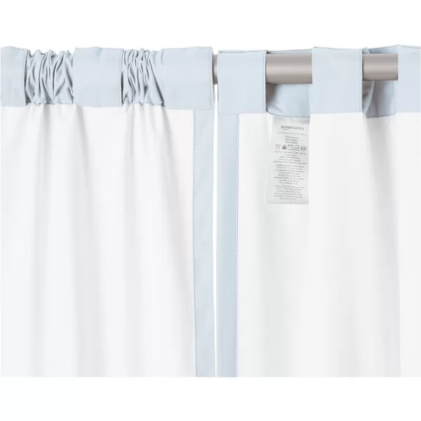 Amazon Basics Room Darkening Blackout Window Curtain with Grommets 52 x 84 Inches White  Set of 2Light Blue